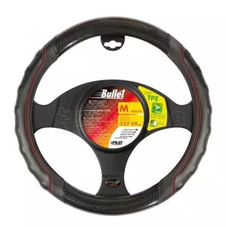 Lampa ΚΑΛΥΜΜΑ ΤΙΜΟΝΙΟΥ BULLET 37/39cm (Μ) - ΜΑΥΡΟ/ΚΟΚΚΙΝΟ - CARBON - ΔΕΡΜΑΤΙΝΗ L3297.5 