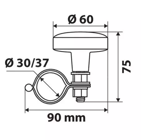 Lampa ΤΕΜΠΕΛΗΣ ΤΙΜΟΝΙΟΥ SPINNY RING 60mm ΓΙΑ ΤΙΜΟΝΙΑ ΠΑΧΟΥΣ 30>37mm (ΜΑΥΡΟ/ΚΟΚΚΙΝΗ ΡΙΓΑ) L0014.0 