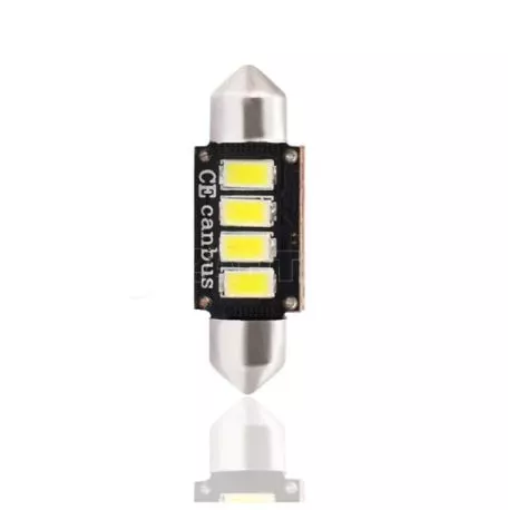 M-tech ΛΑΜΠΑΚΙΑ ΠΛΑΦΟΝΙΕΡΑΣ C5W/C10W 12V 2W SV8,5 36mm CAN-BUS+RADIATOR LED 4xSMD5730 ΛΕΥΚΟ BLISTER 1τεμ LB334W-01B/MT 