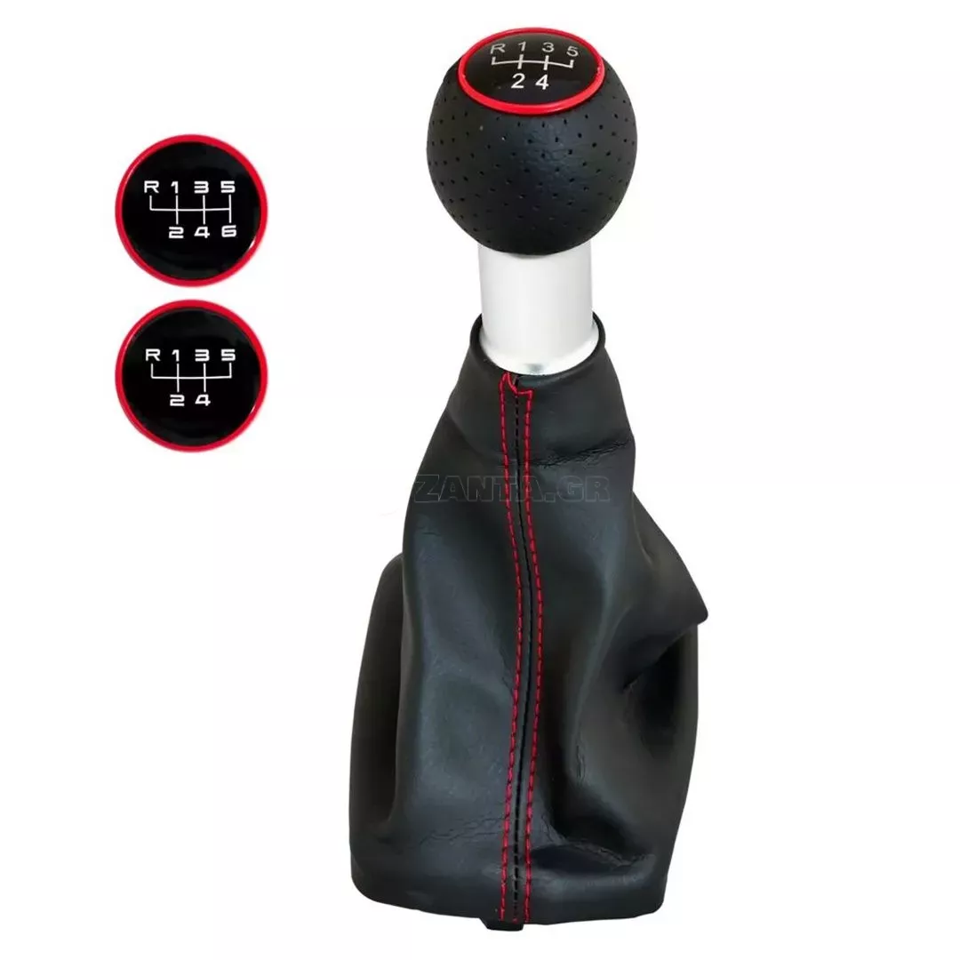 Simoni Racing AUDI A3 8L 1996>2003 ΠΟΜΟΛΟ ΜΕ ΕΝΔΕΙΞΗ 6 ΤΑΧΥΤΗΤΩΝ ΜΕ ΜΑΥΡΗ ΦΟΥΣΚΑ & ΚΟΚΚΙΝΗ ΡΑΦΗ SRPO6
