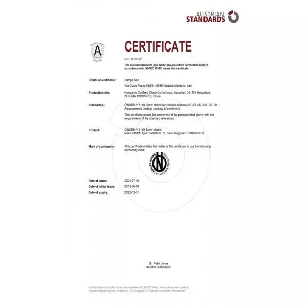Lampa Αντιολισθητικές Αλυσίδες Χιονιού Cargo Plus Professional GR52 για φορτηγό Lampa 2 Tεμάχια 16180 L1618.0