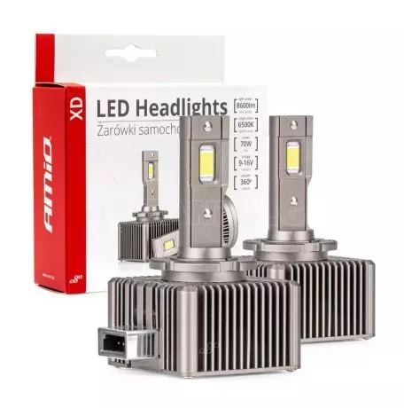 AMIO ΛΑΜΠΕΣ LED ΜΕ ΨΥΚΤΡΑ D1S/D1R 9-16V 70W 6.500K 8600lm XD SERIES AMIO - 2 ΤΕΜ. 03310/AM 