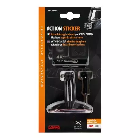 Lampa ΒΑΣΗ ΣΤΗΡΙΞΗΣ ACTION CAMERA ΓΙΑ ΚΡΑΝΟΣ Ή ΖΕΛΑΤΙΝΗ (ΤΖΑΜΙ) ΜΟΤΟΣΥΚΛΕΤΑΣ ΜΕ ΑΥΤΟΚΟΛΛΗΤΟ 3M 9042.5-LM 