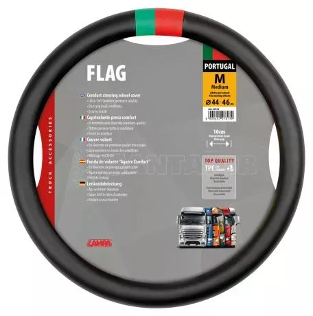 Lampa ΚΑΛΥΜΜΑ ΤΙΜΟΝΙΟΥ ΦΟΡΤΗΓΟΥ CLUB FLAG PORTUGAL ΜΑΥΡΟ SKEENTEX (M) 44/46CM (ΚΟΦΤΟ ΤΙΜΟΝΙ) L9781.3 