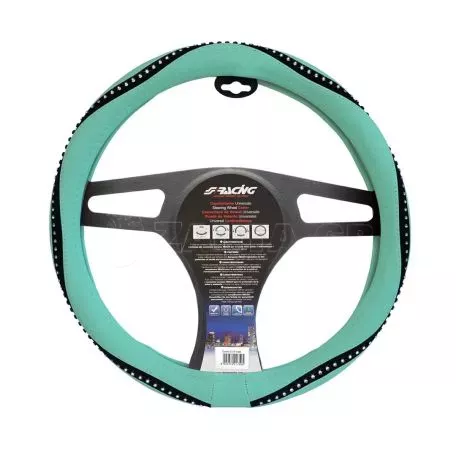 Simoni Racing ΚΑΛΥΜΜΑ ΤΙΜΟΝΙΟΥ SNAPPY TIFFANY ΠΡΑΣΙΝΟ/ΜΑΥΡΟ ΜΕ ΣΤΡΑΣ ΟΙΚΟΛΟΓΙΚΟ ΔΕΡΜΑ (M) 37-39cm SIMONI RACING - 1 TEM. SRCVT/65B 