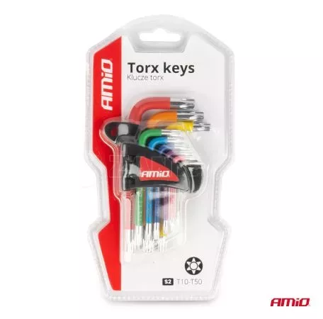 AMIO ΣΕΤ ΚΛΕΙΔΙΑ TORX ΑΤΣΑΛΙ S2 ΔΙΑΦΟΡΑ ΜΕΓΕΘΗ ΔΙΑΦΟΡΑ ΧΡΩΜΑΤΑ ΑΜΙΟ - 9 ΤΕΜ. 04300/AM 
