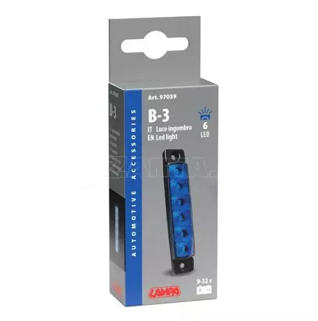 Lampa ΦΩΣ ΟΓΚΟΥ 9>32V 6 LED ΜΠΛΕ ΧΡΩΜΑ 95,6x19,8mm LAMPA -  1 Τεμ. L9703.9 