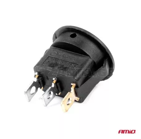 AMIO ΔΙΑΚΟΠΤΗΣ ON/OFF 3 ΕΠΑΦΩΝ 12/24V ΣΤΡΟΓΓΥΛΟΣ ΠΡΑΣΙΝΟΣ ΦΩΤΙΣΜΟΣ ΑΜΙΟ - 1 ΤΕΜ. 03084/AM 