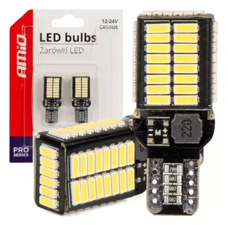 AMIO ΛΑΜΠΑΚΙΑ T15e W16W 12/24V 54x4014 SMD LED CAN-BUS PRO SERIES AMIO - 2 Τεμ. 03724/AM