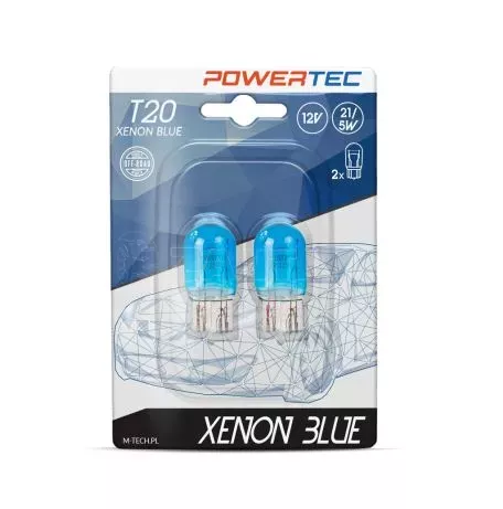 M-tech W21/5W (T20) 12V POWERTEC XENON BLUE M-TECH - 2 τεμ. PTZXB46-02B-DUO/MT 
