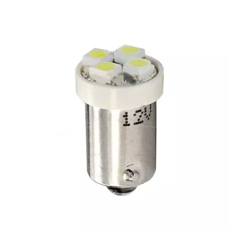 M-tech T4W 12V 0,32W BA9s (ΜΙΝΙΟΝ) LED 4xSMD3528 ΛΕΥΚΟ 1ΤΕΜ. M-TECH L009W/MT 