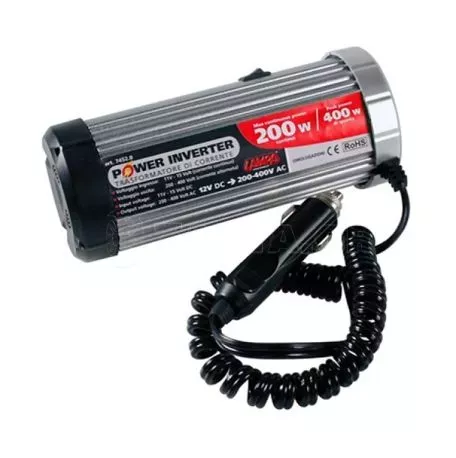 Lampa POWER INVERTER ΜΕΤΑΣΧΗΜΑΤΙΣΤΗΣ 12V > 220V - ΜΕΓΙΣΤΗ ΙΣΧΥΣ 200W - ΜΕΓΙΣΤΗ ΕΙΣΡΟΗ 400W  L7452.0 
