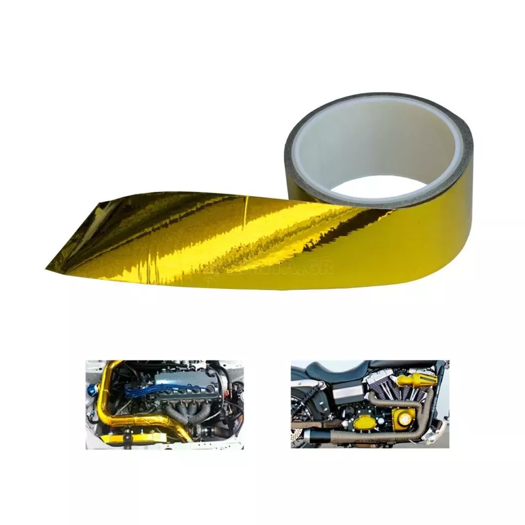 Simoni Racing ΚΑΛΥΜΜΑ (ΤΑΙΝΙΑ) ΜΟΝΩΤΙΚΟ ΕΞΑΤΜΙΣΗΣ 50mm x 5mt WRAPPING KIT GOLD (ΜΕΧΡΙ 550 ΒΑΘΜΟΥΣ ΚΕΛΣΙΟΥ) SRGT1