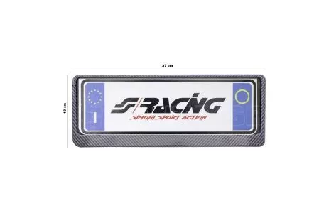 Simoni Racing ΠΛΑΙΣΙΟ ΠΙΝΑΚΙΔΑΣ CARBON LOOK ΕΜΠΡΟΣ​ SIMONI RACING 37 x 13 cm - 1 TEM. SRPTX/ACL 