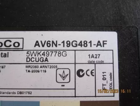 ΠΛΑΚΕΤΑ ΚΕΝΤΡΙΚΟΥ ΚΛΕΙΔΩΜΑΤΟΣ ΓΙΑ FORD C-MAX '10-'14 ΚΩΔΙΚΟΣ AV6N-19G481-AF 