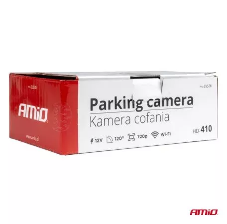 AMIO ΚΑΜΕΡΑ ΟΠΙΣΘΟΠΟΡΕΙΑΣ 12V ΑΣΥΡΜΑΤΗ (WIFI)  ΜΕ ΔΥΝΑΤΟΤΗΤΑ ΣΥΝΔΕΣΗΣ  ΣΕ SMARTPHONE (IOS/ANDROID) HD-410 ΑMiO - 1 TEM. 03538/AM 