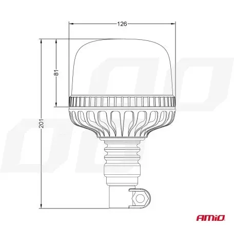 AMIO ΦΑΡΟΣ DIAMONT W25P ΜΕ ΛΕΥΚΟ ΚΑΠΑΚΙ 12/24V 24xSMD LED ΠΟΡΤΟΚΑΛΙ ΕΛΑΣΤΙΚΟΣ ΒΙΔΩΤΟΣ 201x126mm ΑΜΙΟ - 1 ΤΕΜ. 03338/ΑΜ 