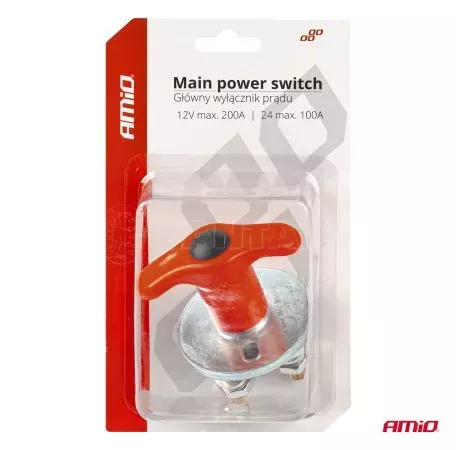 AMIO ΚΕΝΤΡΙΚΟΣ ΔΙΑΚΟΠΤΗΣ ΜΠΑΤΑΡΙΑΣ12/24V 200A (KILLER SWITCH) ΑΜΙΟ - 1 ΤΕΜ. 03024/AM 