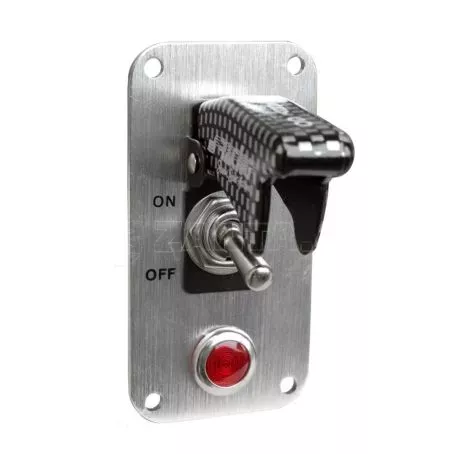 Simoni Racing ΔΙΑΚΟΠΤΗΣ ON/OFF BABY GO LIGHT EVO ΑΕΡΟΠΟΡΙΚΟΥ ΤΥΠΟΥ 12V 20A ΚΑΙ ΕΝΔΕΙΞΗ LED (CARBON ΚΑΠΑΚΙ ΜΕ ΒΑΣΗ ΧΡΩΜΙΟΥ) SRISR/3C-L 