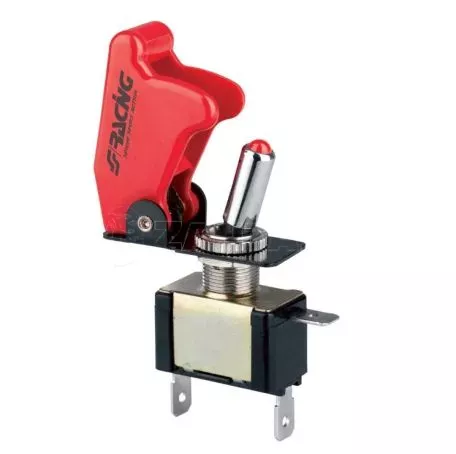 Simoni Racing ΔΙΑΚΟΠΤΗΣ ON/OFF BABY GO ΑΕΡΟΠΟΡΙΚΟΥ ΤΥΠΟΥ 12V 20A ΚΑΙ ΕΝΔΕΙΞΗ LED (ΚΟΚΚΙΝΟΣ ΜΕ ΚΑΠΑΚΙ) SRISR/1-L 