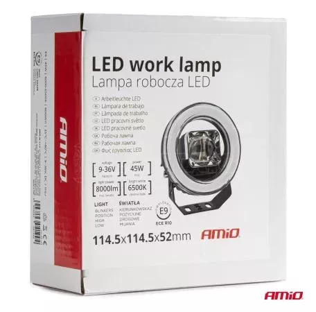 AMIO ΠΡΟΒΟΛΕΑΣ ΕΡΓΑΣΙΑΣ ΣΤΡΟΓΓΥΛΟΣ LED 45W 9-36V 8.000lm 6.500K AWL58 AMIO - 1 ΤΕΜ. 04199/AM 