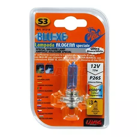 Lampa S3 Blue-Xenon 12V 15W αλογόνου λάμπα 4150k P26s 1τεμαχιο. 9151.4-LM