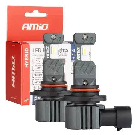 AMIO ΛΑΜΠΕΣ LED HΒ3 9005 / HIR1 / H10 12V 60W 6.000K 5.600lm +400% LED CAN-BUS HYBRID SERIES AMIO - 2 ΤΕΜ. 04117/AM 