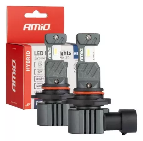 AMIO ΛΑΜΠΕΣ LED HΒ4 9006 12V 60W 6.000K 5.600lm +400% LED CAN-BUS HYBRID SERIES AMIO - 2 ΤΕΜ. 04118/AM 