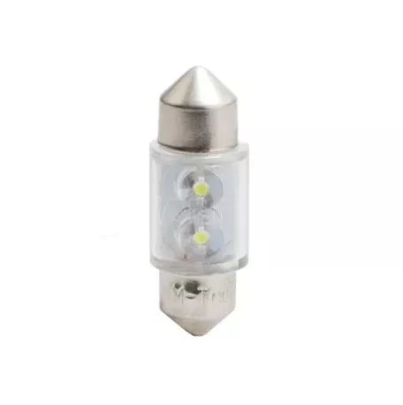 M-tech ΛΑΜΠΑΚΙΑ ΠΛΑΦΟΝΙΕΡΑΣ C5W/C10W 12V 0,26W SV8,5 31mm LED 2xFlux 3mm ΛΕΥΚΟ BLISTER 2ΤΕΜ LB025W/MT 