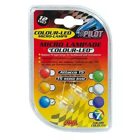 Lampa T5 12V W2x4,6d 1LED ΛΕΥΚΟ (ΚΑΡΦΩΤΟ ΑΚΑΛΥΚΟ ΓΙΑ ΟΡΓΑΝΑ ΤΑΜΠΛΩ) BLISTER 2ΤΕΜ. 5841.4-LM 