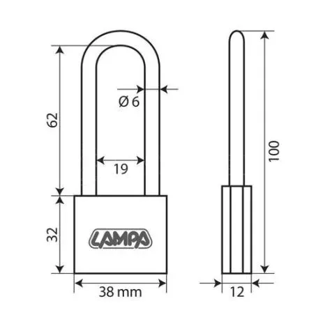 Lampa ΛΟΥΚΕΤΟ 50mm XL STANDARD ΜΕ 3 ΚΛΕΙΔΙΑ L6542.4 