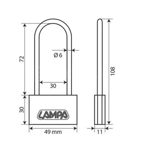 Lampa ΛΟΥΚΕΤΟ 50mm XL BASIC ΜΕ 3 ΚΛΕΙΔΙΑ L6542.8 