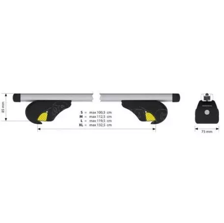 Lampa ΜΠΑΡΕΣ ΟΡΟΦΗΣ YURO (XL) 140cm ΑΛΟΥΜΙΝΙΟΥ 2ΤΕΜ. ΜΕ ΚΛΕΙΔΑΡΙΕΣ ΓΙΑ ΟΧΗΜΑΤΑ ΜΕ STANDARD RAILING N15047 