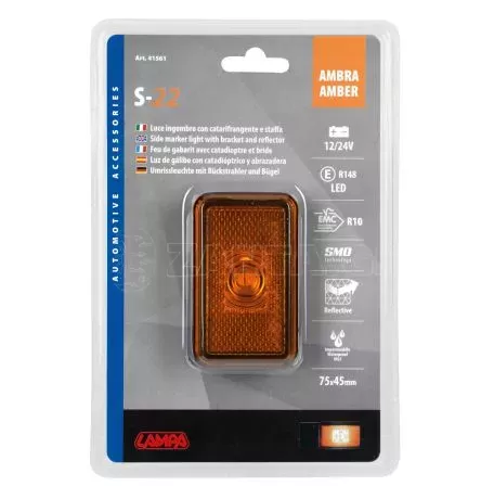 Lampa ΦΩΣ ΟΓΚΟΥ 12/24V  1LED ΜΕ ΒΑΣΗ ΚΑΙ ΑΝΑΚΛΑΣΤΗΡΑ ΠΟΡΤΟΚΑΛΙ  LAMPA - 1 TEM. L4156.1 