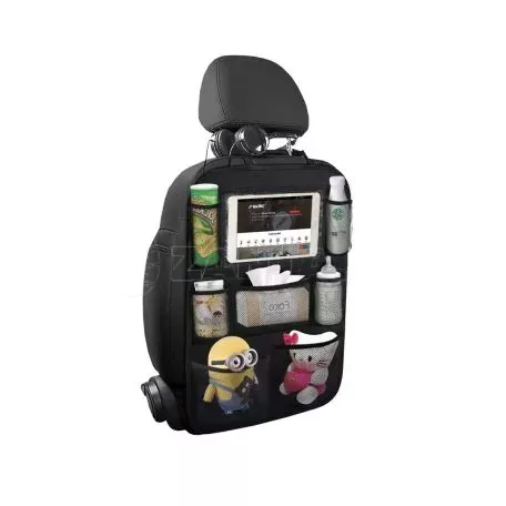 Simoni Racing ΘΗΚΕΣ ΠΛΑΤΗΣ ΚΑΘΙΣΜΑΤΟΣ ORGANIZER ΜΑΥΡΟ ΜΕ ΘΗΚΗ TABLET 10'' ΚΑΙ 7 ΘΗΚΕΣ 61x41cm SRPTP 