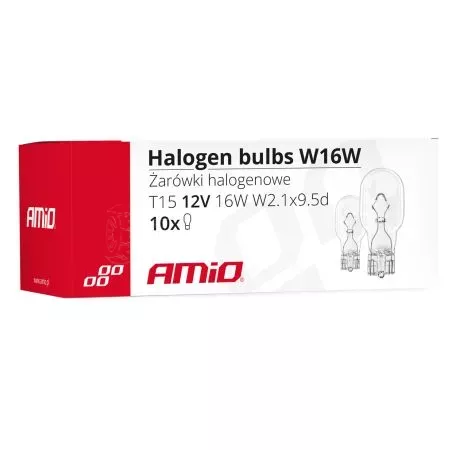 AMIO W16W 12V 16W W2,1x9,5d (ΚΑΡΦΩΤΟ ΑΚΑΛΥΚΟ) ΑΛΟΓΟΝΟΥ ΑΜΙΟ - 10ΤΕΜ. 02549/AM 