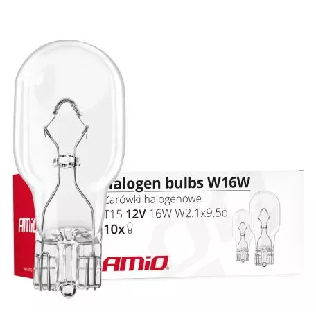 AMIO W16W 12V 16W W2,1x9,5d (ΚΑΡΦΩΤΟ ΑΚΑΛΥΚΟ) ΑΛΟΓΟΝΟΥ ΑΜΙΟ - 10ΤΕΜ. 02549/AM 