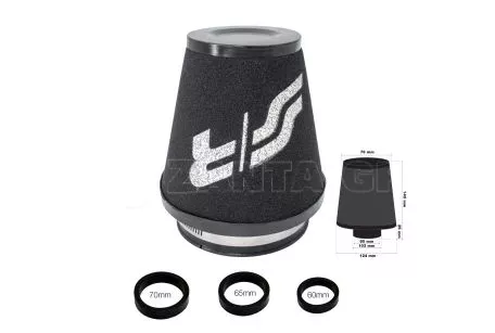 Simoni Racing ΦΙΛΤΡΟΧΟΑΝΗ ΚΩΝΙΚΗ ΜΑΥΡΗ ME LOGO ΛΕΥΚΟ SIMONI ΜΕ 3 ΑΝΤΑΠΤΟΡΕΣ (60/65/70cm) SIMONI RACING - 1 TEM. SRFSR/UM 