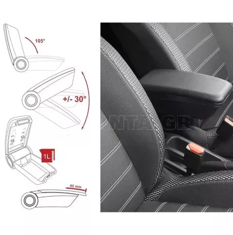 Rati Ολοκληρωμένος Τεμπέλης Καθίσματος ARMSTER 3 PLUG & PLAY για Dacia Duster LHD 2018-2019 (με Εργοστασιακό Υποβραχιόνιο) από Πλαστικό και Vegan Δέρμα σε Μαύρο Χρώμα RATI - 1 τεμ. 