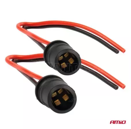 AMIO ΦΙΣΑ 12/24V  ΓΙΑ ΛΑΜΠΕΣ T10/ W5W/ W3W/ W16W ME ΚΑΛΩΔΙΟ ΑΜΙΟ - 2 ΤΕΜ. 03048/AM 