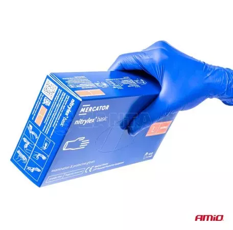 AMIO ΓΑΝΤΙΑ ΝΙΤΡΙΛΙΟΥ MERCATOR NITRYLEX BASIC ΣΕ ΜΠΛΕ ΧΡΩΜΑ ΜΙΑΣ ΧΡΗΣΗΣ LARGE (L) ΑΜΙΟ - 100 ΤΕΜ. MER02958/AM 