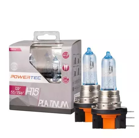 M-tech ΛΑΜΠΕΣ H15 12V 55/15W +130% POWERTEC PLATINUM mTECH - 2 Τεμ. PTZPTH15-DUO/MT 