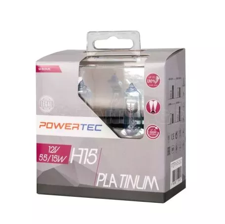 M-tech ΛΑΜΠΕΣ H15 12V 55/15W +130% POWERTEC PLATINUM mTECH - 2 Τεμ. PTZPTH15-DUO/MT 