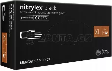 AMIO ΓΑΝΤΙΑ ΝΙΤΡΙΛΙΟΥ MERCATOR NITRYLEX BASIC ΣΕ ΜΑΥΡΟ ΧΡΩΜΑ ΧLARGE (ΧL)  AMIO - 100 Τεμ. MER13529/AM 