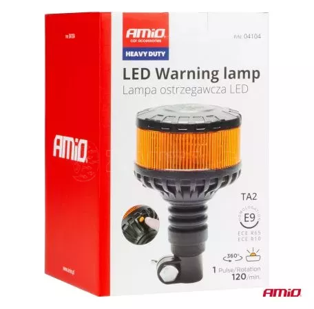 AMIO ΦΑΡΟΣ HEAVY DUTY W28P 12/24V 16LED ΕΛΑΣΤΙΚΟΣ ΒΙΔΩΤΟΣ ΠΟΡΤΟΚΑΛΙ Υ169mm Φ110mm AMIO - 1 τεμ. 04104/AM 