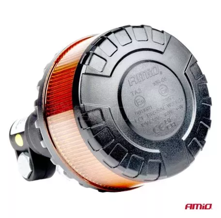 AMIO ΦΑΡΟΣ HEAVY DUTY W28P 12/24V 16LED ΕΛΑΣΤΙΚΟΣ ΒΙΔΩΤΟΣ ΠΟΡΤΟΚΑΛΙ Υ169mm Φ110mm AMIO - 1 τεμ. 04104/AM 