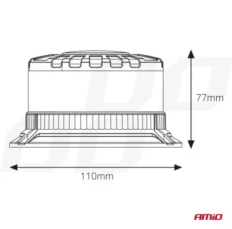 AMIO ΦΑΡΟΣ HEAVY DUTY W28M 12/24V ΠΟΡΤΟΚΑΛΙ 16LED ΜΑΓΝΗΤΙΚΟΣ/ΒΙΔΩΤΟΣ ΜΕ ΦΙΣ ΑΝΑΠΤΗΡΑ Υ89mm Φ110mm AMIO - 1 τεμ. 04105/AM 