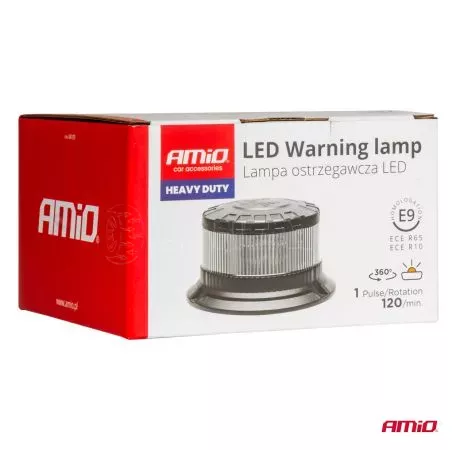 AMIO ΦΑΡΟΣ ΦΙΜΕ HEAVY DUTY W28B 12/24V ΠΟΡΤΟΚΑΛΙ 16LED ΒΙΔΩΤΟΣ Υ77mm Φ110mm AMIO - 1 τεμ. 04109/AM 