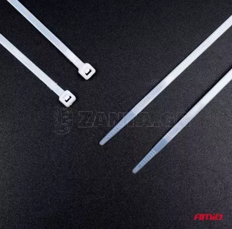 AMIO ΔΕΜΑΤΙΚΑ/ΔΕΤΙΚΑ ΚΑΛΩΔΙΩΝ TIE WRAP (ΤΑΙΡΑΠ) 2.5 x 150mm (ΛΕΥΚΟ)  ΑΜΙΟ - 100 ΤΕΜ. 04306/AM 