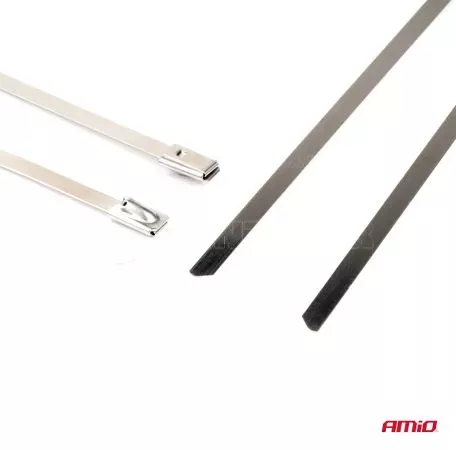 AMIO ΔΕΜΑΤΙΚΑ/ΔΕΤΙΚΑ ΚΑΛΩΔΙΩΝ TIE WRAP (ΤΑΙΡΑΠ) ΜΕΤΑΛΛΙΚΑ 7,9 x 400mm ΑΜΙΟ - 100 ΤΕΜ. 04326/AM 